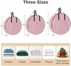 36 Inch Round Storage Bag 1 Pack,Classical Pink Leather Texture Waterproof Wreath Storage Container with Handles&Zipper Vintage Cowhide Pattern Closet Organizer Bags Garland Box - Image 7