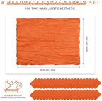 42 Packs Gauze Cheesecloth Napkins Orange 20 x 20 Inch Burnt Orange Wrinkled Dinner Napkins, Rustic Boho Soft Cloth Napkin for Wedding Party Event Dinner Table Decoration - Image 2