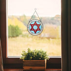 BOXCASA Jewish Stars Stained Glass Window Hanging Star of David Suncatcher - Image 5