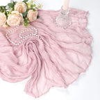 12 Pack Dusty Pink Table Runner Cheesecloth 10Ft Gauze Cheese Cloth Table Runner 35x120 Inch Boho Sheer Rustic Fabric for Holiday Party Decor Baby Shower Wedding Decorations - Image 7