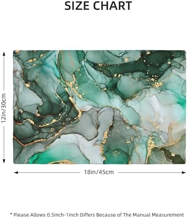 Abstract Marble Placemats, Blue Green Marble Decor Durable PVC Woven Kitchen, Party, Indoor Outdoor Set of 6, 12x18 Inches - Image 2