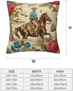 Western Horse Throw Pillow Covers 18 X 18 Inch Set of 4 Decorative Cushion Cover Home Decor for Sofa Chair Couch Bedroom Living Room - Image 3