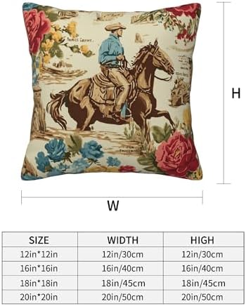 Western Horse Throw Pillow Covers 18 X 18 Inch Set of 4 Decorative Cushion Cover Home Decor for Sofa Chair Couch Bedroom Living Room - Image 3