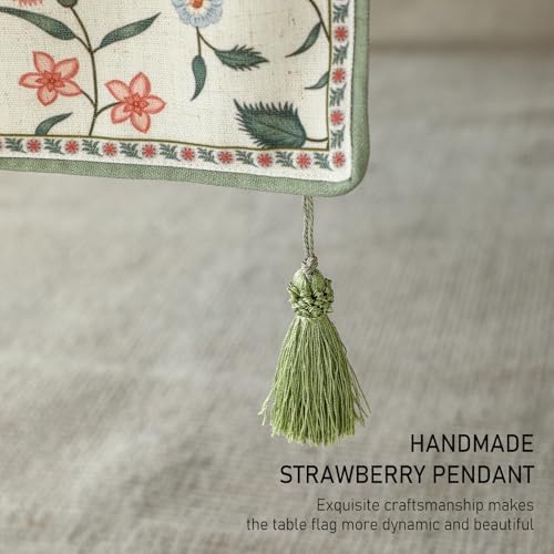 ISAENNE Designer Vintage Linen Extra Long Table Runner,118"x12"-Daffy A - Image 6