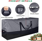 Christmas Tree Storage Bag, 9 ft, 600D Oxford, GRAY & BLACK - Image 5