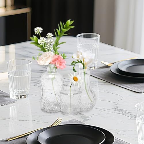 32 PCS Clear Glass Bud Vases Set,Small Flower Arrangement Vase,Vintage Crystal Glass Design,Wedding,Party Decoration,Home Flower Arrangement (32) - Image 7