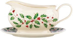 Lenox Holiday Porcelain Christmas Gravy Boat with Stand, 16oz by Lenox