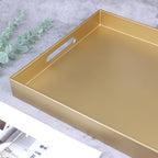 Gold Serving Tray for Coffee Table, Rectangular Plastic Decorative Tray with Handles for Entertaining, Outdoor Patio, Living Room, Ottoman, Bathroom Counter, 11.8”*15.7”*1.6” - Image 5