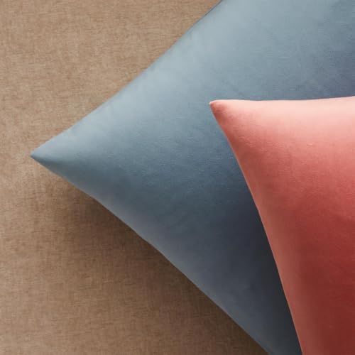 JUSPURBET 28x28 Euro Velvet Throw Pillow Covers Set of 2,Coral - Image 6
