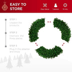 Best Choice Products 60in Large Artificial Pre-Lit Fir Christmas Wreath Holiday Accent Decoration w/ 300 LED Lights, 930 PVC Tips - Image 5