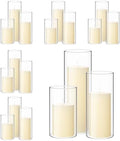 Shihanee 36 Pillar Candles,3'' X 5.9", 7.9", 9.8",Clear,Ivory by Shihanee