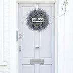 24 Inch Spring Wreaths for Front Door, Artificial Lavender Wreath with Welcome Sign and Hanger, Purple, for Spring, Summer, Autumn, Winter, Indoors, Outdoors, Corridors, Offices - Image 6