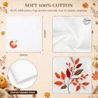 12 Pcs Embroidered Fall Cotton Napkins 18x18 in - Image 2