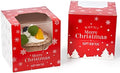 Happyhiram 100 Pack Christmas Red Individual Cupcake Boxes with Inserts by HappyHiram