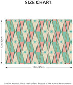 Middle Century Placemats Set of 6, Bohemian Modern Mid Century 50'S Print Washable Table Runner, Kitchen Dining Room Party Decoration - Image 2