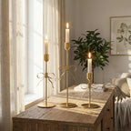 Bow Candle Holder - Set of 3 Metal Gold Bow Candlestick Holder, Modern Decorative Taper Candle Holder for Centerpiece Dining Table Wedding Holiday Housewarming Gift, Gold Finish (Style1-Gold) - Image 7