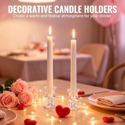48 Pack Glass Taper Candle Holders Bulk, 2.3" Clear Mini Candlestick - Image 4