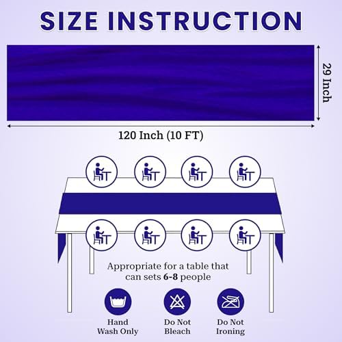 MDS Pack of 5 | Royal Blue | 10ft Chiffon Table Runner 29x120 Inches Long Romantic Rustic Sheer Gauze Runner for Wedding Bridal Shower Birthday Banquets Engagement Spring Easter Boho Decorations - Image 3