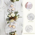 LemonRoad 4 Pcs 20ft Cheesecloth Table Runners Boho Gauze, Ivory - Image 4