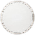 Bodrum Pearls Round Embroidered Placemats Set of 4 – 15" Elegant Table Mats for Dining, Weddings & Special Occasions, Decorative, Wipe-Clean Vinyl Placemats, Pure White/Gold & Silver by Unknown