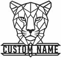 Personalized Leopard Metal Sign, Custom Name Wall Art, Wildlife Decor by OWFCBEI