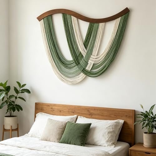 Large Macrame Wall Hanging, Boho Tapestry Woven Decor, 31.5” x 23.5" - Image 3