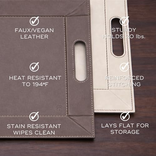 2-in-1 Serving Tray & Placemat | Faux Leather & Reversible - Image 6
