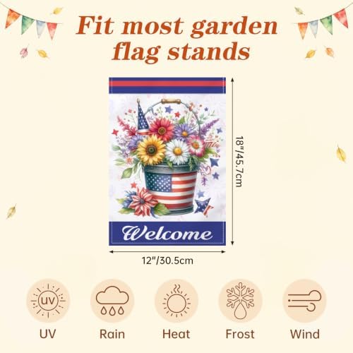 EdenseeLake Seasonal Garden Flags 12x18 Inch, Double Sided Flags Set of 12 - Image 2