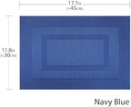 PIGCHCY Placemats Set of 12 Washable Durable Place Mats Vinyl Heat Resistant Non-Slip Table Mats Indoor Outdoor (Navy Blue) - Image 2
