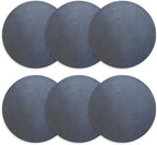 Placemats Set of 6 – Round 15” Faux Leather Table Mats for Dining, Heat Resistant & Non-Slip Washable Table Decor, Indoor, Outdoor, Dining Table Set for 6, Modern Kitchen & Holiday Use, Navy by Homewear
