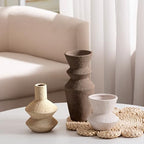 Ceramic Vase Home Table Decor - Flower Vase Set of 3 Living Room Kitchen Decorations Farmhouse Modern Rustic Vases Decorative Centerpiece for Shelf Bedroom Office Bathroom Dining Coffee Desk - Image 4