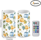 Battery Operated Pumpkin Candle Leaves Fall Flameless Candles LED Table Candles with 18-Key Remote Timer Color Changing for Thanksgiving Holiday Party Home Indoor Room Table Decorations - Image 3