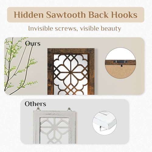 Wall Candle Holder Set of 2 with RealMirror, Distressed Brown - Image 6