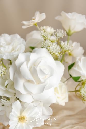 Ling's moment Fake Flowers Box, White & Cream Deluxe Combo - Image 3