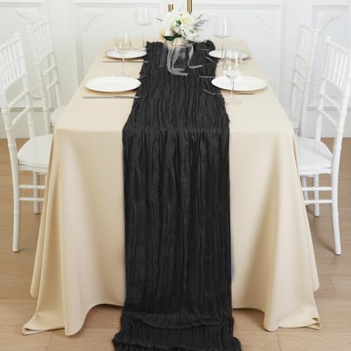 20 Pack Black Cheesecloth Table Runner 120 Inch Boho Wedding Decor - Image 4