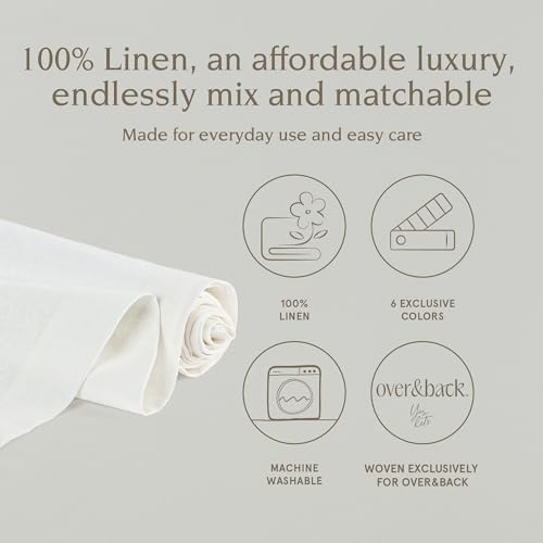 Over&Back 18x108 Washed 100% Linen Table Runner - Washable Table Runners for a Custom Home Decor Tablescape - Perfect for Coffee Table, Dinner Table, Living Room, and More - Ivory - Image 2