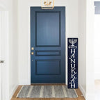 FemiaD Hanukkah Wooden Sign Happy Hanukkah Porch Sign Hanukkah Chanukah Hanging Door Sign Welcome Sign Indoor Outdoor Jewish Judaism Synagogue Chanukah Party Decor 8x63inch - Image 2