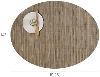 Chilewich Bamboo Placemats Set of 4, Woven Oval Placemats - Image 2