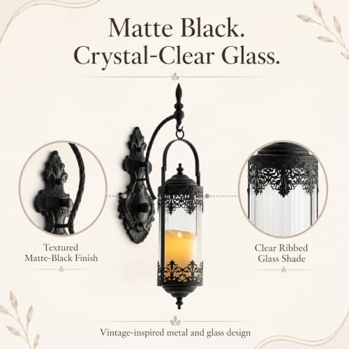 Rustic Antique Gothic Glass Candle Sconce for Fireplace - Image 5