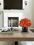 Briful Autumn Hydrangea Artificial Flowers in Black Square Ceramic Pot, Burnt Orange Silk Hydrangea Flowers Realistic Potted Fake Flowers with Berries for Home Decor Indoor Wedding Table Centerpieces - Image 6