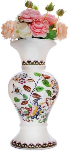 Rustic Farmhouse Ceramic Flower Vase, 12-Inch Colorful Vintage Vase by Serdic