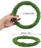 10 Pcs 8 inch Natural Grapevine Wreath Set, Green - Image 2