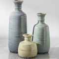 Ceramic Vase Set of 3, Rustic Neutral Vases Home Decor Farmhouse Decorative Flower Vase Modern Boho Pampass Vases for Table Mantel Entryway Shelf Living Room Kitchen Bathroom - Multicolor by ooit