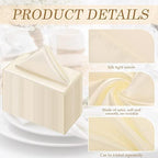 Tatuo 50 Sets Ivory Satin Napkins and Rings Set, Ivory - Image 4