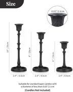 NUPTIO Black Taper Candle Holders: Set of 3 Vintage Cast Iron Candlesticks - Image 2