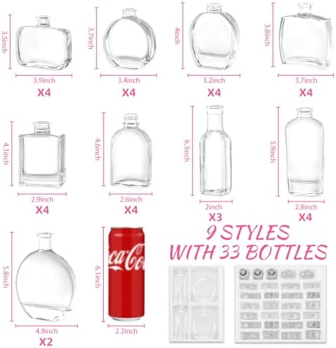 33pcs Glass Small Bud Vases Set - 9 Styles Clear Bud Vase - Image 2