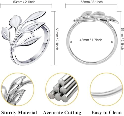 Set of 100 Leaf Napkin Rings Metal Silver Leaf Napkin Ring, Napkin Rings Bulk Dinner Banquet Serviette Decor, Dining Table Setting for Thanksgiving Christmas Halloween Holiday Wedding Party - Image 2