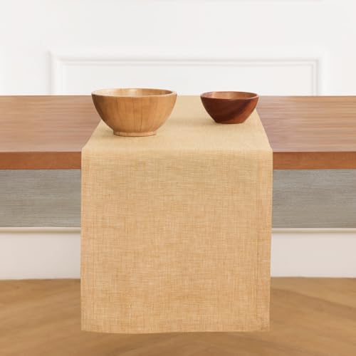 Solino Home 100% Pure Linen Table Runner Golden Nugget, Athena 14 x 144 in - Image 2