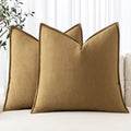 MIULEE Decorative Linen Euro Sham Pillow Covers 26x26 Mustard Yellow by MIULEE
