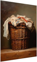 Laundry Room Oil Painting,Rustic Home Decor,Vintage Laundry Basket Wall Art,Vintage Laundry Artwork,Laundry Day Print,Farmhouse Decor,Cottage Core Art,Antique Laundry Painting 24x36inch Unframed by Unknown